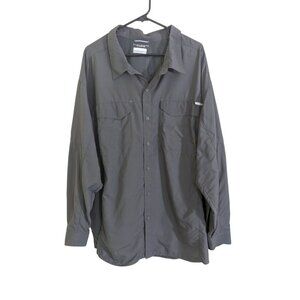 Columbia Omni Shade Fishing Hiking Shirt Mens Size 4X Gray Vented Long Sleeve
